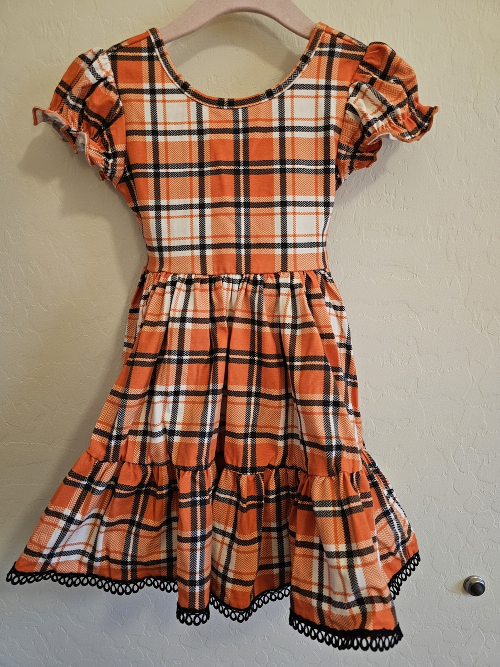 Girl August  Market Dress Halloween Plaid 3T